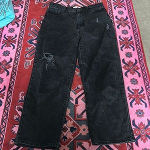 Black distressed jeans